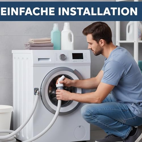 4-teiliges Set, Waschmaschine Abfluss Adapter, Adapter-Set für Spülmaschine und Waschmaschine Anschluss, Robuste Ausführung mit Klemmen für, Kompatibel mit Ablaufschläuchen 19-24 mm