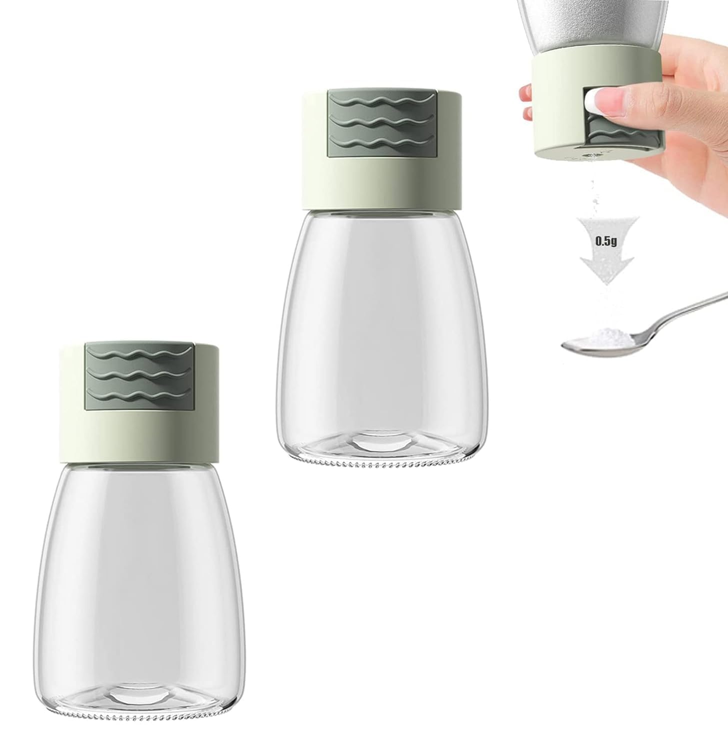 GS E-Com Salt and Pepper Shakers Set, 0.5g per Press, Measuring Glass Design, Pack of 1 Pcs, Multicolor