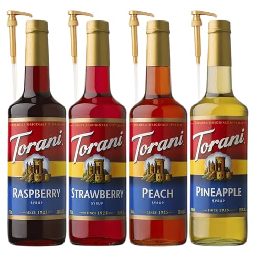 Syrup Coffee Flavoring Raspberry, Strawberry, Peach & Pineapple Variety Pack