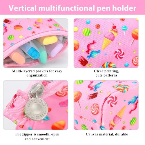 Image of KPX Cute Standing Pencil Case Pen Holder for Kids, Pop Up Stand UP Bubble Tea Pen Organizer Kawaii Stationary for Christmas Holiday New Year Office (Candy)