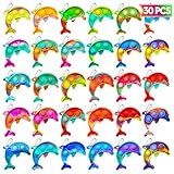 Pop Fidget Toys Bulk Its Kids Party Favors 30 PCS Cute Dolphin Mini Pop Keychain It Sensory Fidget Toy Pack Fidgets for Classroom Prizes for Kids Students Carnival Prizes Birthday Goodie Bag Stuffers