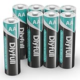 DLYPOW Rechargeable AA Batteries, 2800mAh True High Capacity AA Rechargeable Batteries with Low Self Discharge, 1.2V NIMH Long-Lasting Double A Batteries, Precharged (8 Pack) (AA 8 Count)