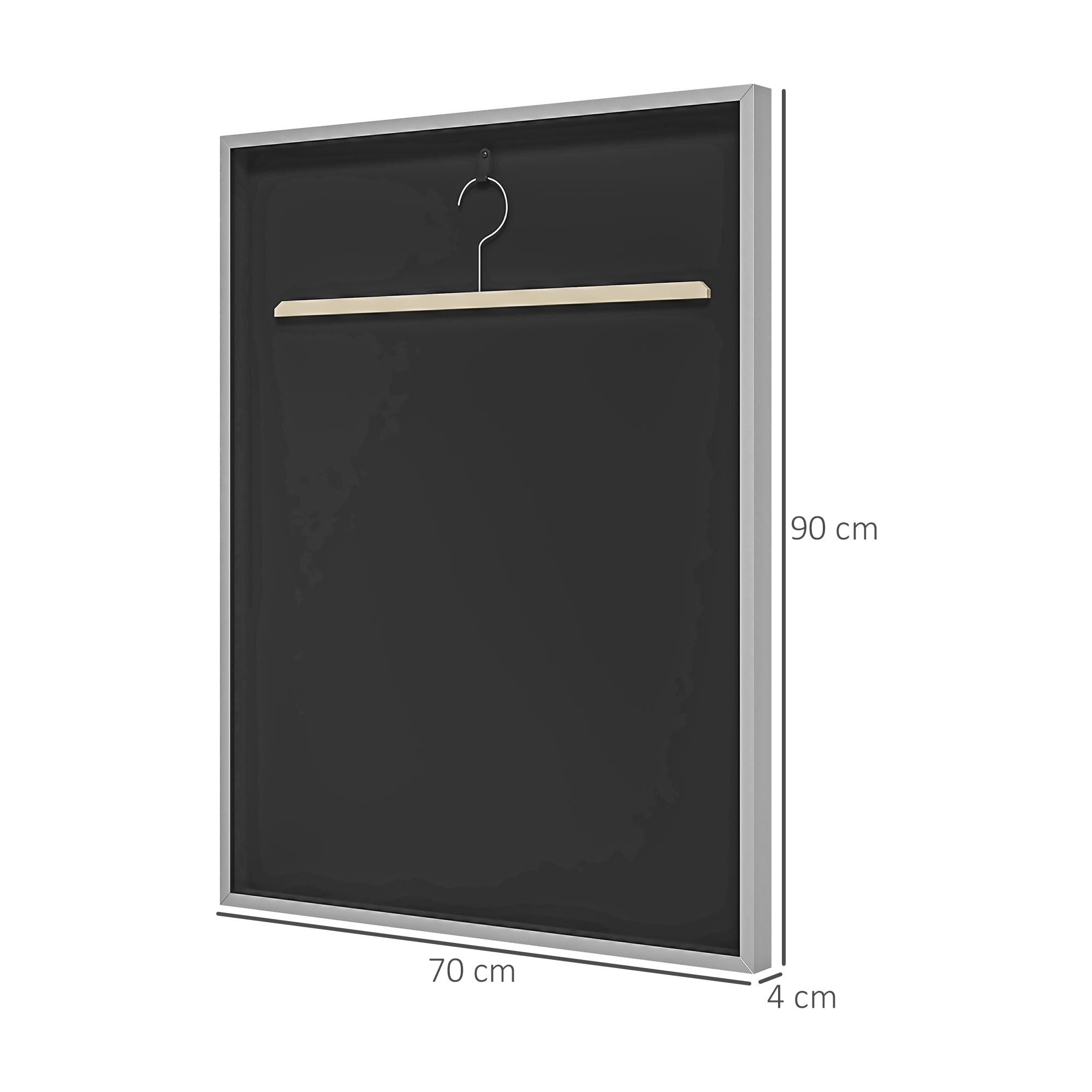 HOMCOM Frame Box T-Frame Cadre pour Maillot en Aluminium et Acrylique Protection UV, 70 x 90 cm
