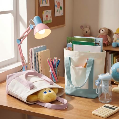 Eccliy 6 Pcs Mini Canvas Tote Bags