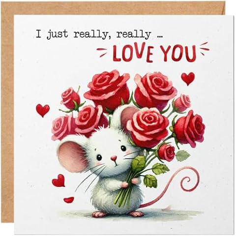 Romantic Valentine's Day Card with Mouse Cover