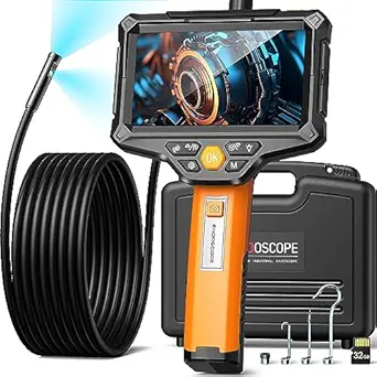 Dual Lens Borescope,GOLDEGGS Endoscope Camera with Light, 5