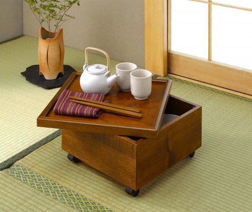 ★オリエンタルカレー★木製★ちゃぶ台★ポテ箱★作業台★小物入れ★玩具箱★ Amazon｜箱膳 キャスター付き 欅杢 T5442｜座卓・ちゃぶ台 オンライン通販
