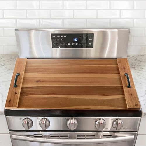BLUEWEST Noodle Board Stove Cover, Acacia Wood Stove Top Board for Gas Burners and Electric Stove,...