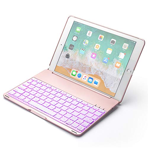 Ipad Tastaturhülle Für Ipad Air 3. Generation 10.5"2019 / Ipad Pro 10.5" 2017 Mit 7 Farben Von Hinten Beleuchtet 135 ° Einstellbare Winkel