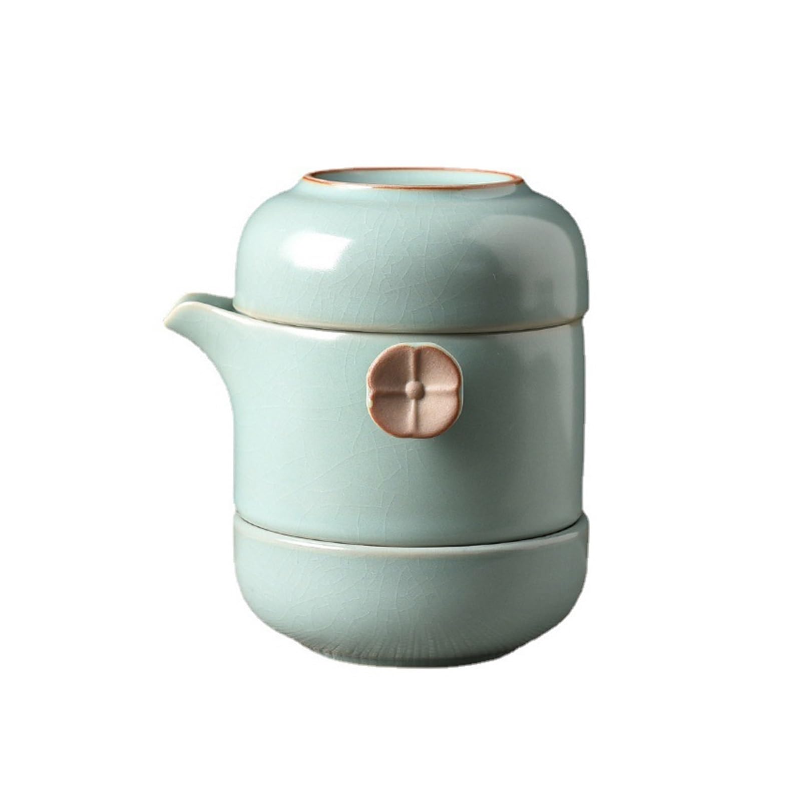 Chiński zestaw ceramicznych kubków do herbaty, 1 dzbanek i 2 filiżanki, przenośny zestaw do herbaty, odpowiedni do podróży, domu, na zewnątrz i do biura.