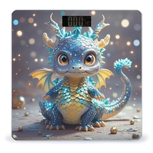 Báscula digital de baño Cute Dragon con plataforma amplia miniatura 1