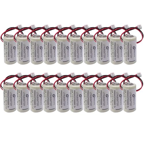 LINHUPAK (20 Pack) 990XCP98000 2/3A 3V 1800mAh PLC Battery Replacement for Schneider Modicon PLC 140 CPU Series 990XCP98000 Battery