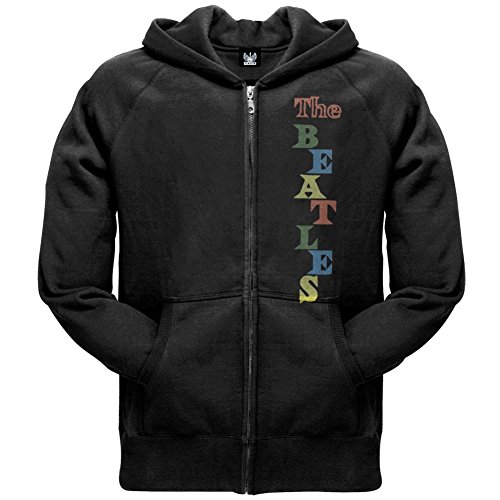 Beatles – Color Rock Zip Mens Hoodie Small Black - Les Beatles, Paul McCartney, John Lennon, RIngo Starr, George Harrison Beatles - Color Rock Zip Mens Hoodie Small Black