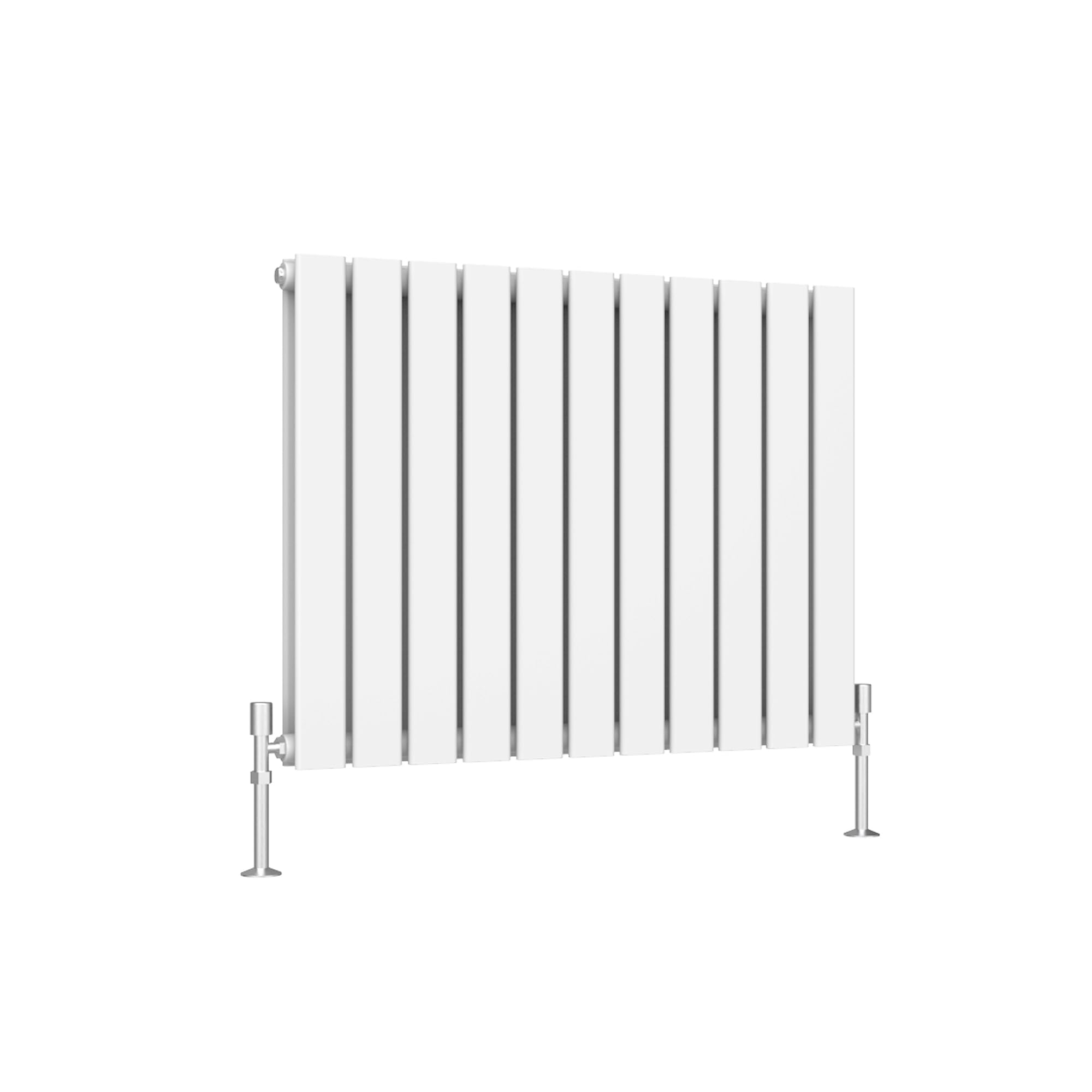 SLINE SANITARY White Flat Panel Designer Radiator 600x748mm Horizontal Double Column Wall Mounted Central Heating Radiator for Bathroom & Living Room