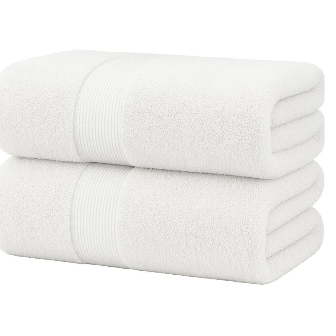 Diamond Tex Premium Extra Large Bath Sheet jumbo towels (90x150 cm–600 GSM) 100% Egyptian Cotton towels bath sheet, Ultra Soft extra large towels, Luxury supersize big towels (2 Set, Black)