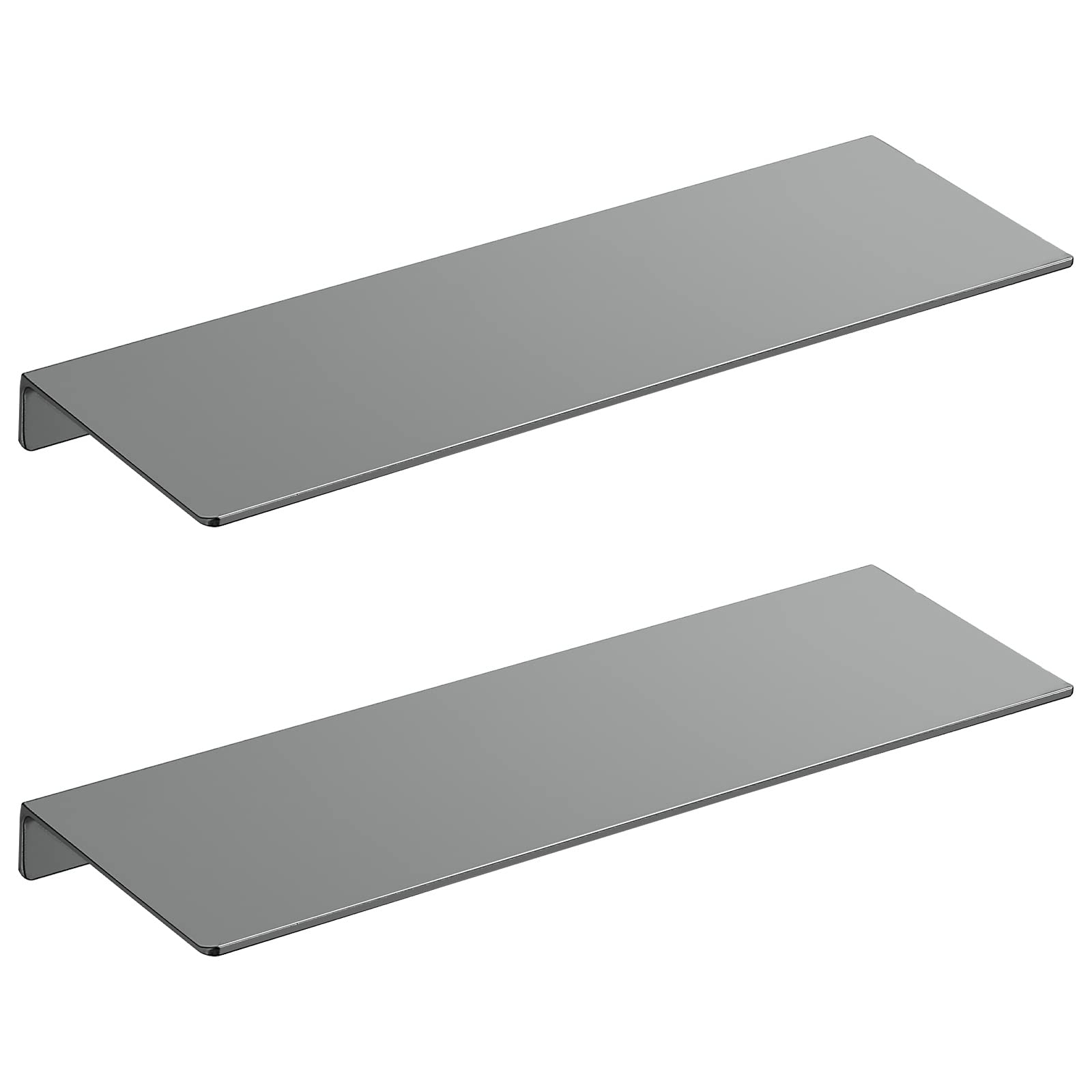 Danpoo Adhesive Floating Shelves for Wall Storage, Metal Wall Shelves for Living Room, Bathroom, Kitchen, 16” Display Shelves for Collectibles(Grey, 2 PCS)