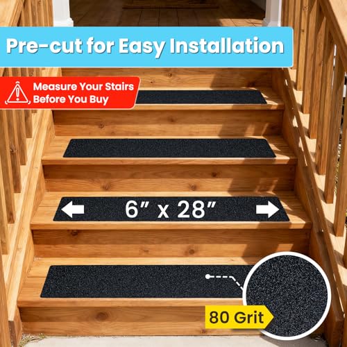 LifeGrip Anti Slip Stair Treads 6"x28" 10Pack Heavy-Duty Waterproof Outdoor by LifeGrip Stay on Track - Image 4