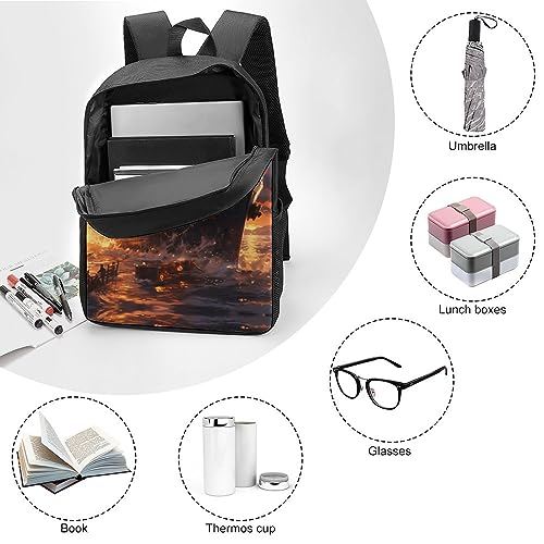 Escape from Boat The Titanic 17 Inch Backpack Travel Laptop Dayback Shoulder Back Pack for Men Women3