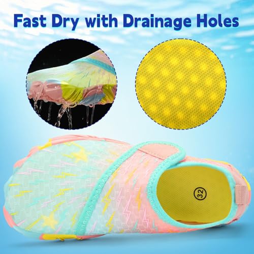 Image of Kids Water Shoes Boys Girls - Wide Toe Box Quick Dry Barefoot Shoes Breathable Non Slip Aqua Athletic Sneakers for Swim Beach Pool Kayak Hiking Sand Walking Travel Essentials (Little Kid /Big Kid)