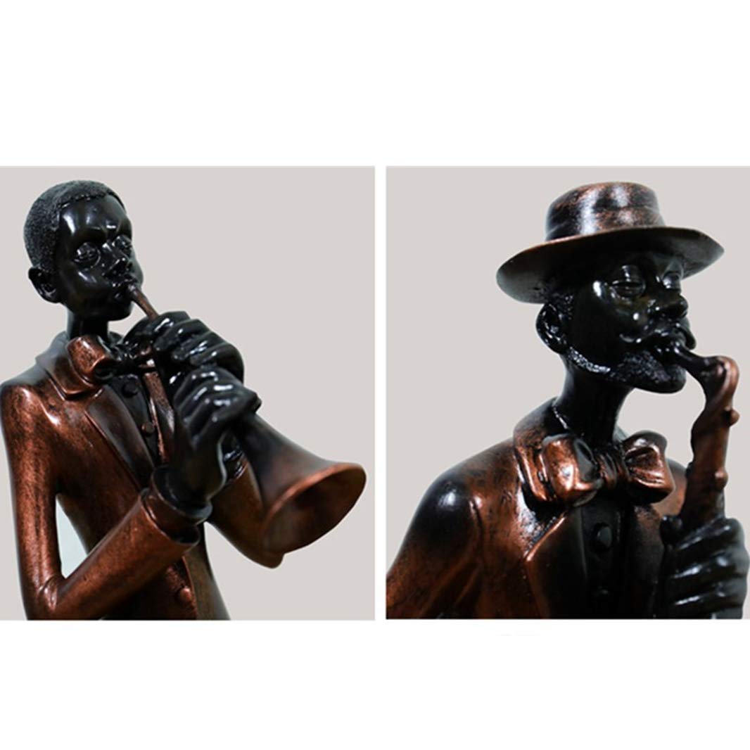 Per casa e cucina Figurine da collezione Statue Figurine da collezione Scultura Artigianato in resina Moderna Musica Band Statue Jazz Music Player Sculture Retro Home Office Bar Cafe Ornamenti (G)