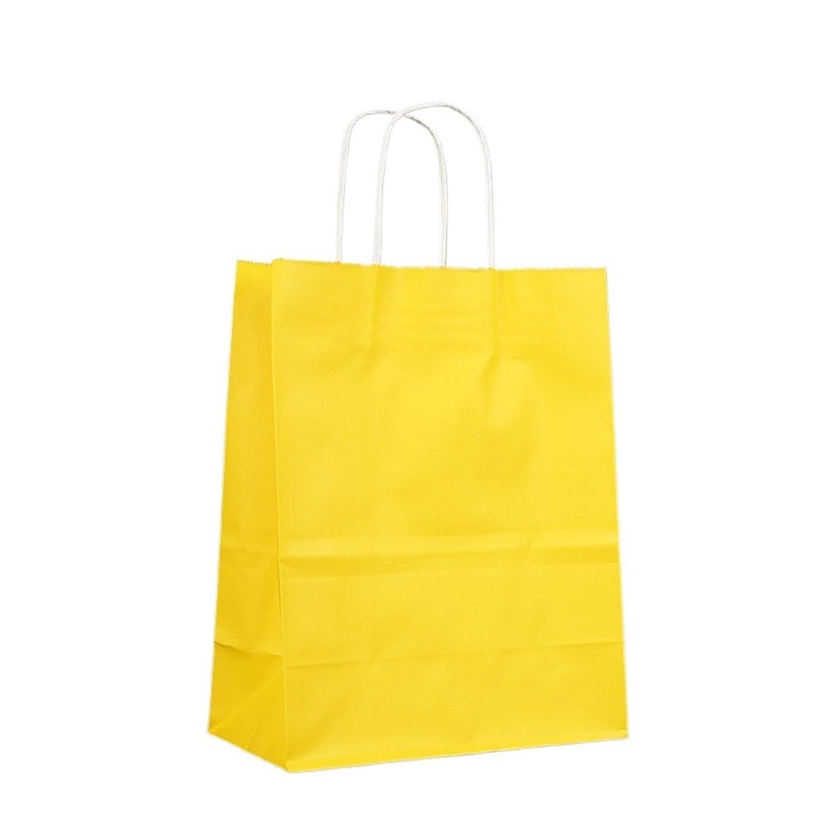 25/50 piezas de bolsas de papel Kraft de colores for la compra, bolsas de papel con asas for regalos festivos, bolsas de embalaje for fiestas, cumpleaños y bodas Bolsas Regalo(Yellow,25 PCS_40X13X31CM