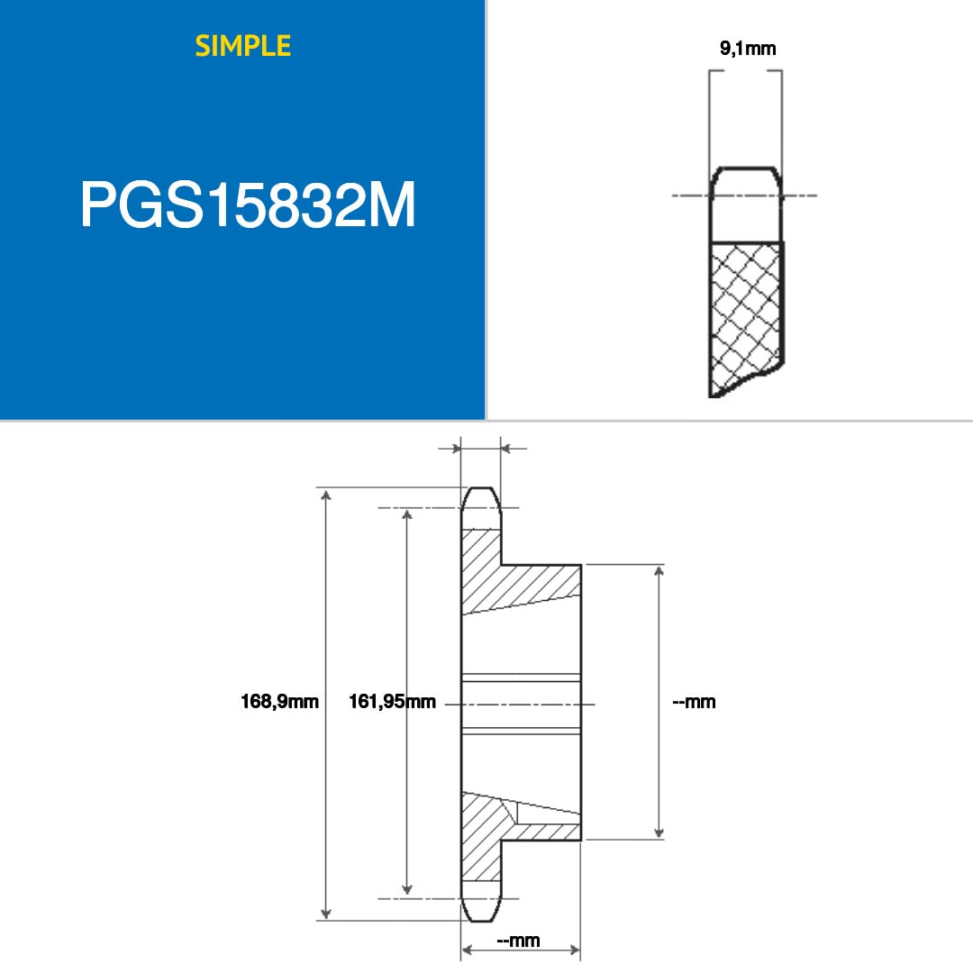 CMW - Pignon alésé claveté avec 2 vis pression à 90° - Simple denture - 08B1-25 dents - Pas de 12,7 mmavec alésage de 20 mm
