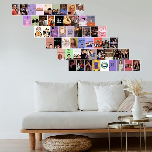 Image of SAW Friends Theme Posters Wall Collage Kit - Pack of 54 (4x6 Inches)| Aesthetic Vintage Artwork, Wall Decoration | Wall Decor Posters For Living Room, Bedroom, Home and Office