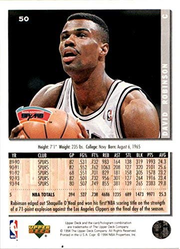 ❗️希少新品未開封❗️ NBAトレーディングカード 95-96シーズン　T189 Amazon.com: 1994-95 Collector's Choice #50 David Robinson NBA