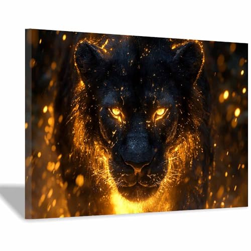 Impression sur toile animaux affiche léopard noir décoration murale 30x45cm