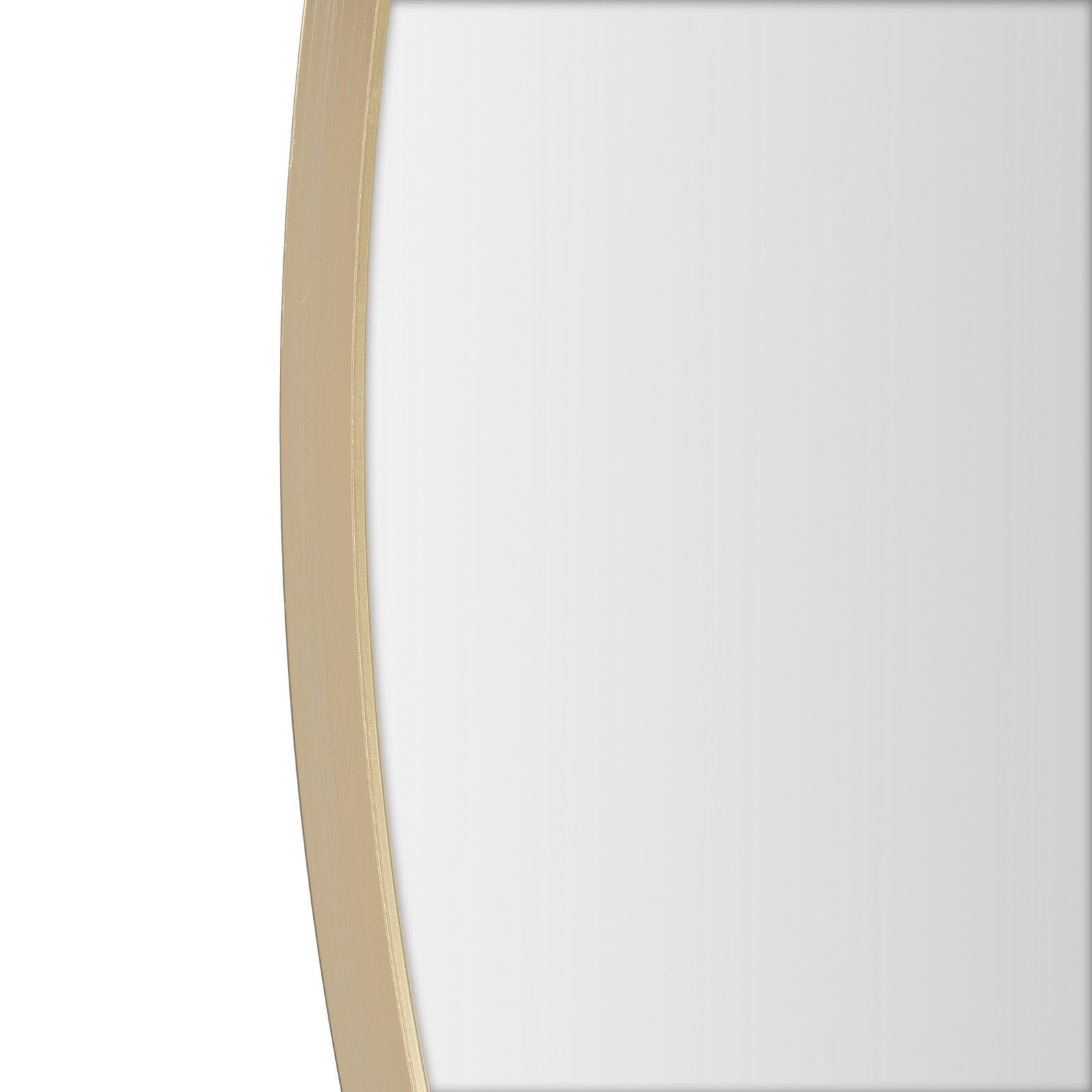 LOLAhome Espejo de Pared Redondo con Marco de Aluminio Dorado de 80 cm | Espejo de estilo moderno y sencillo para decoración, recibidor, baño, dormitorio y vestidor. Incluye anilla para colgar