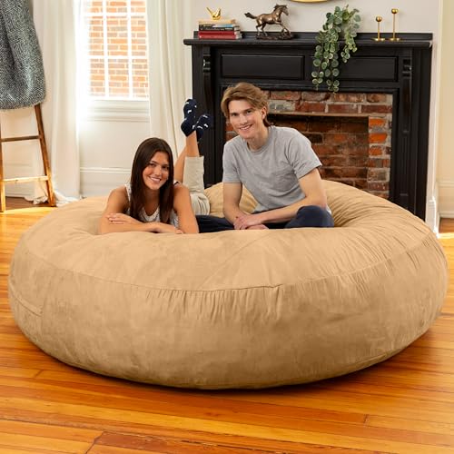 Image of Jaxx 6 Foot Cocoon - 2-in-1 Convertible Bean Bag Bed & Large Bean Bag Chair for Adults, Camel