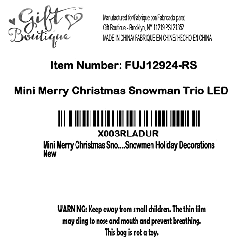 Gift Boutique 12924 Mini Merry Christmas Snowman Trio Led Table Topper Decor Resin Winter Figurine Centerpiece Tabletop Sign thumb #7