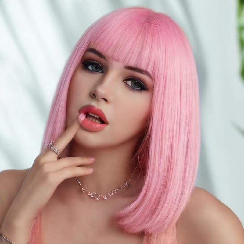 XiXiYang Lively Red Short Bob Wig for Women,Party Wigs Cap Stunning for Women with Blonde Highlights, for Halloween Christmas - Image 4