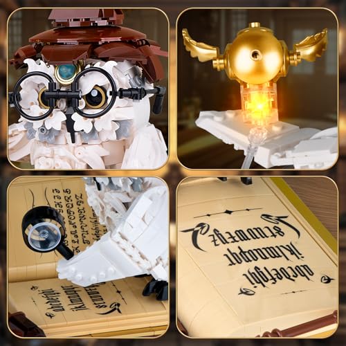 Image of Vziimo Ideas Magic World Owl Building Set, MOC Creative Bird Animal Building Set with Light, Collectible Hary Bird Model Toys Gifts for Teens Adults 14+ (1162 PCS)