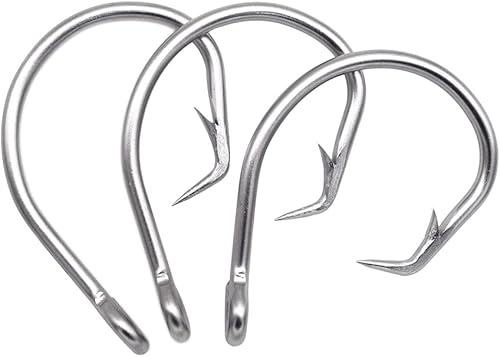 Miniatura 2 de Gancho de pesca gigante 60-280 Ganchos circulares forjados en línea Tiburón y pez espada y atún gancho de acero inoxidable Gancho de caza grande de