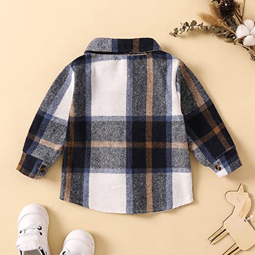 Baby Boys Flannel Shirt Jacket Plaid Buffalo Shacket Kids Long Sleeve Tartan Clothes Y2K Western Shirts School Uniform4
