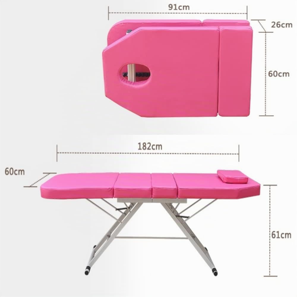 Klappbar Massageliege 182cm SPA Salon Bett Kosmetikbett Massagetisch 3-Zonen Farbwahl Massagestuhl kosmetikliegen Kosmetik Liegen Dreifach Tragbare (Weiß)