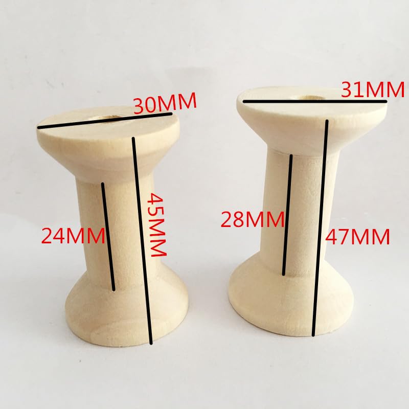 Lot de 200 bobines de fil en bois naturel - Vides - Décoratives - Pour travaux manuels, bricolage, chaîne (couleur d'origine) - 47 x 31 mm