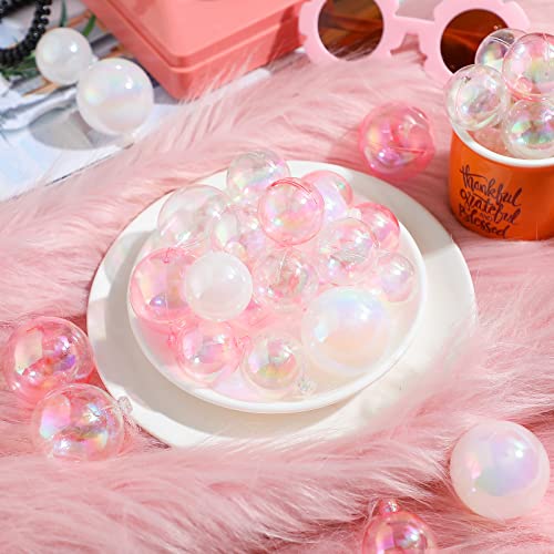 Tondiamo 108 Pcs Balls Cake Topper Balloons Cupcake Topper Diy Cake Insert Topper Foam Cake Balls Baking Decoration For Wedding Anniversary Birthday (Pink, Clear, White,1.57'', 1.18'') #TOP1