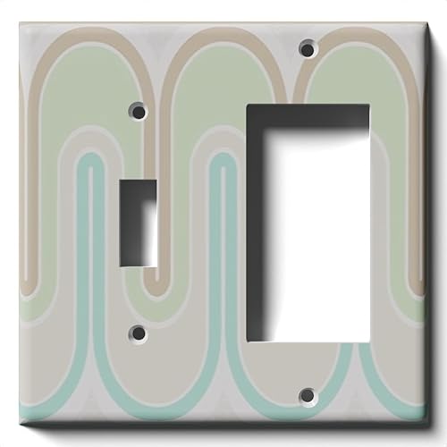 Miniatura 15 de Cubierta decorativa verde del interruptor de la luz de las olas retro - placa de pared de palanca simple