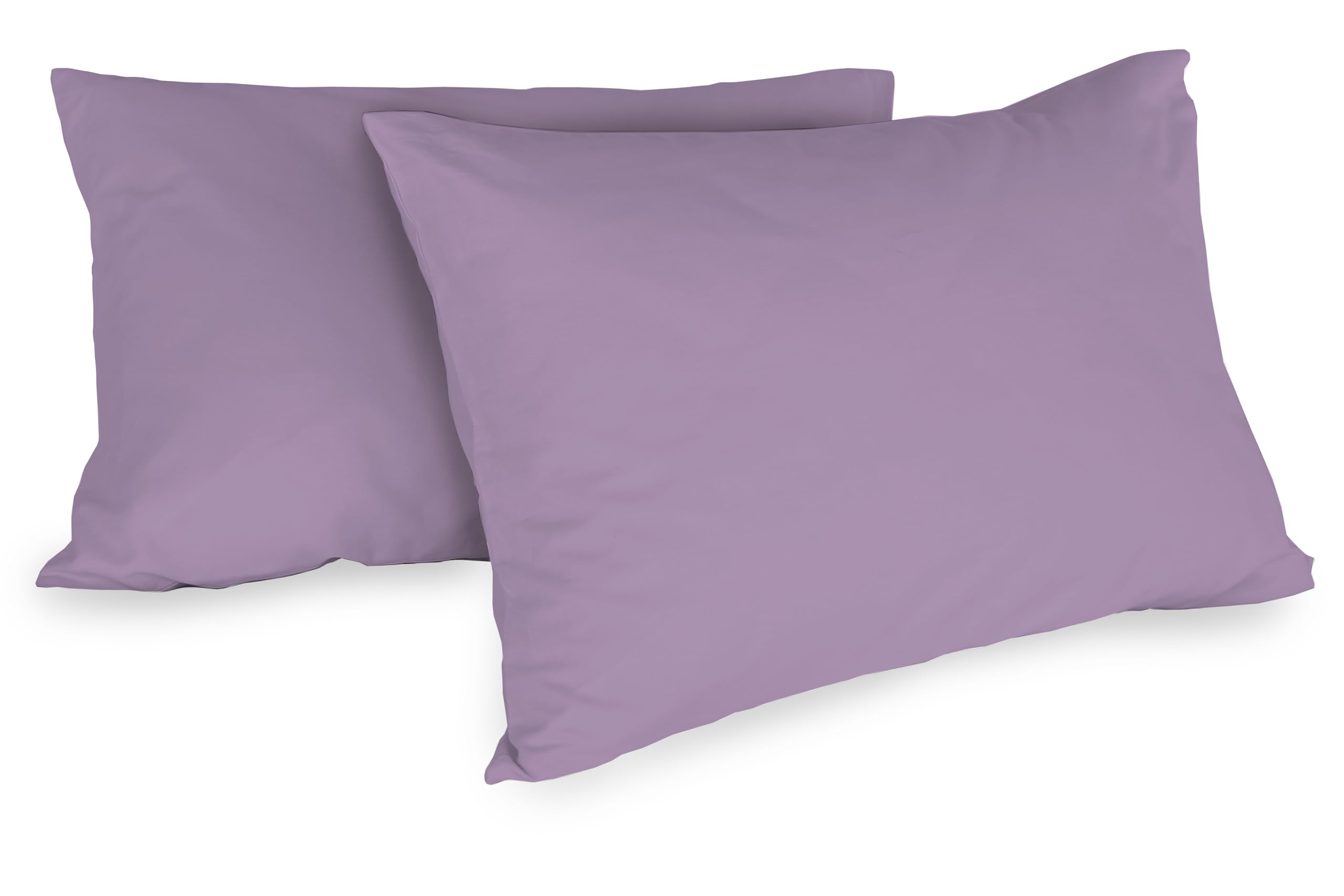 Zer0bed, Coppia Di Federe In Cotone 52x80 CM, Lilla, Set Di 2, Tinta Unita, 100 Percento Cotone, Cusino Letto, Chiusura A Busta