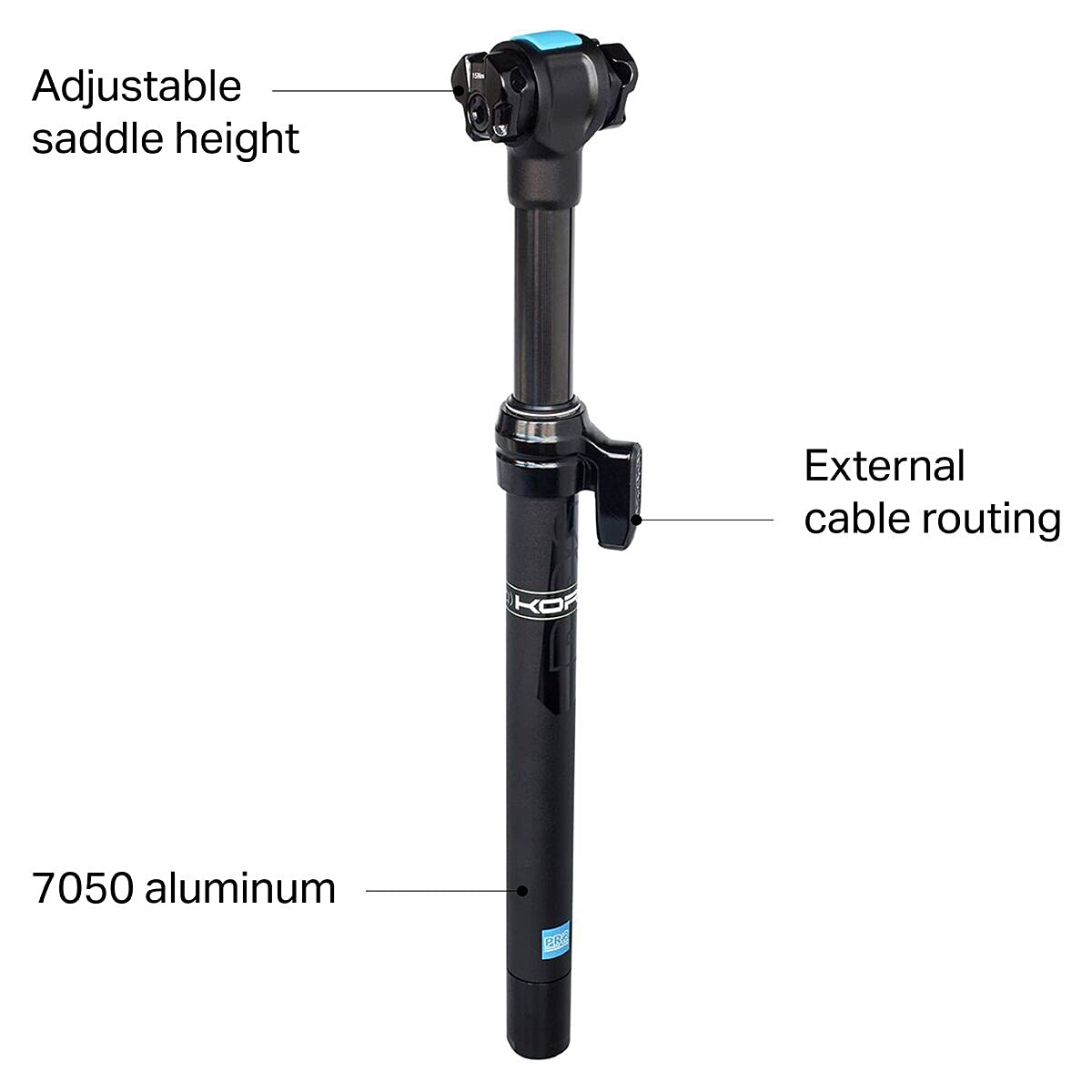 SHIMANO Pro Koryak Dropper Sattelstütze, extern, schwarz, 31,6 mm/150 mm Federweg Sport & Freizeit