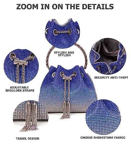 Image of Sweetovo Bling Crystal Rhinestone Purse for Women Sparkly Clutch Handbag Crossbody Bag for Evening Wedding Party Prom