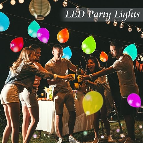 Image of 50pcs Balloon Lights Mini LED Lights Round Long Standby Time Ball Lamp for Paper Lantern Birthday Party Christmas Halloween Decoration Blue Plastic