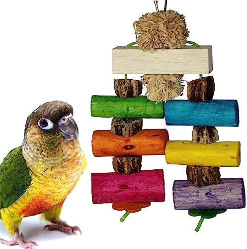 bird toys for solo parrots that will surprise your feathered friend 8 Super Bird Creations SB1179 Sola Surprise Bird Toy - Wooden Bird Toy for Parrots, Ringnecks, Medium Conures, Quakers - Crafted for Medium-Sized Birds - Ideal for Preening and Chewing Behavior - 9"x6"