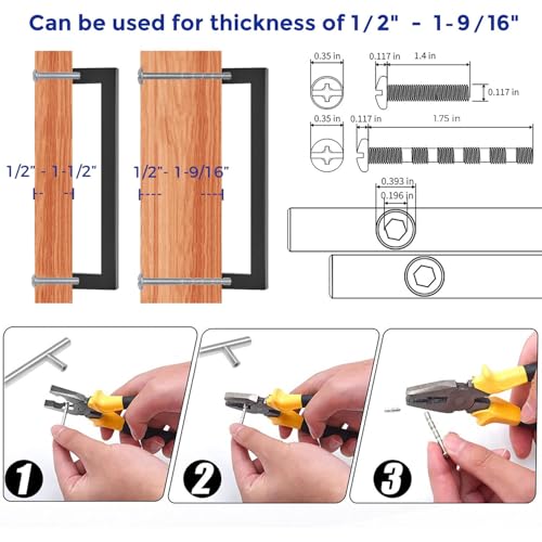 Image of Ravinte 1 Pack 6-1 /4 Inch Kitchen Square Cabinet Handles Matte Black Pulls Stainless Steel Drawer Pulls Kitchen Cabinet Hardware Handles