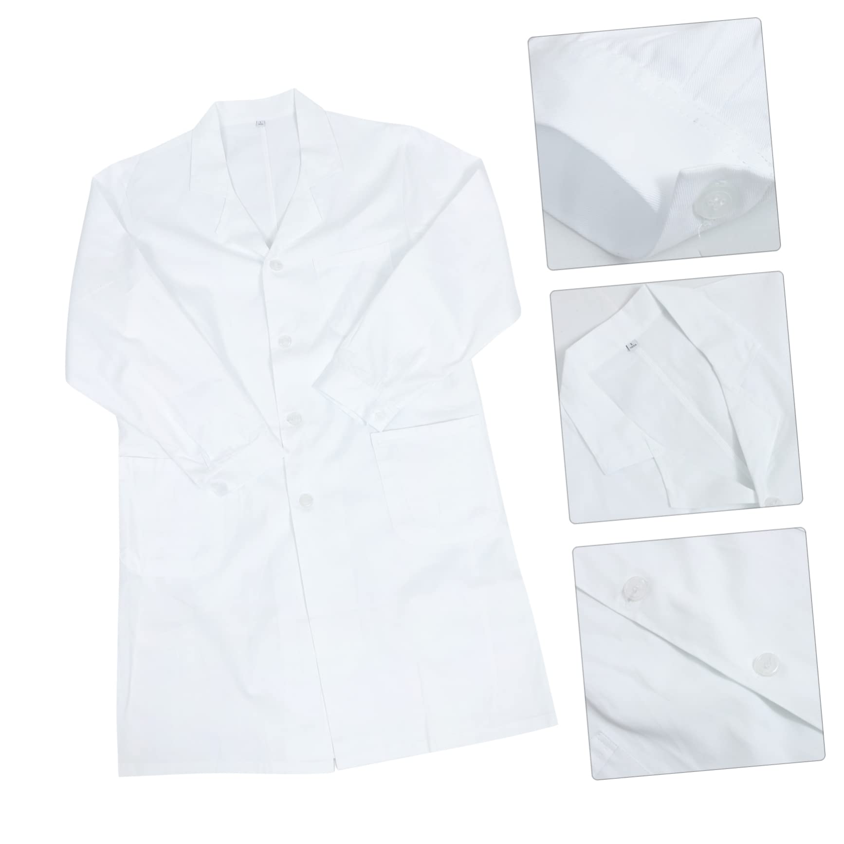 Bata de Laboratorio de Algodón Manga Larga Uniforme | Transpirable, Fácil de Poner y Quitar, para Laboratorios Escolares y Hospitales