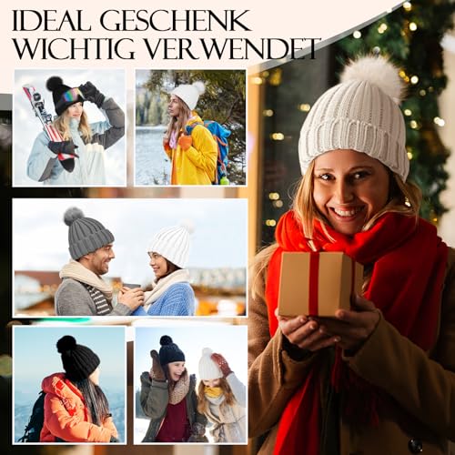 modischer Slouch-Look in Grau (98 Zeichen) - Detailansicht von AURUZA Beanie Damen Winter Warm Test – Dealfoxx.de