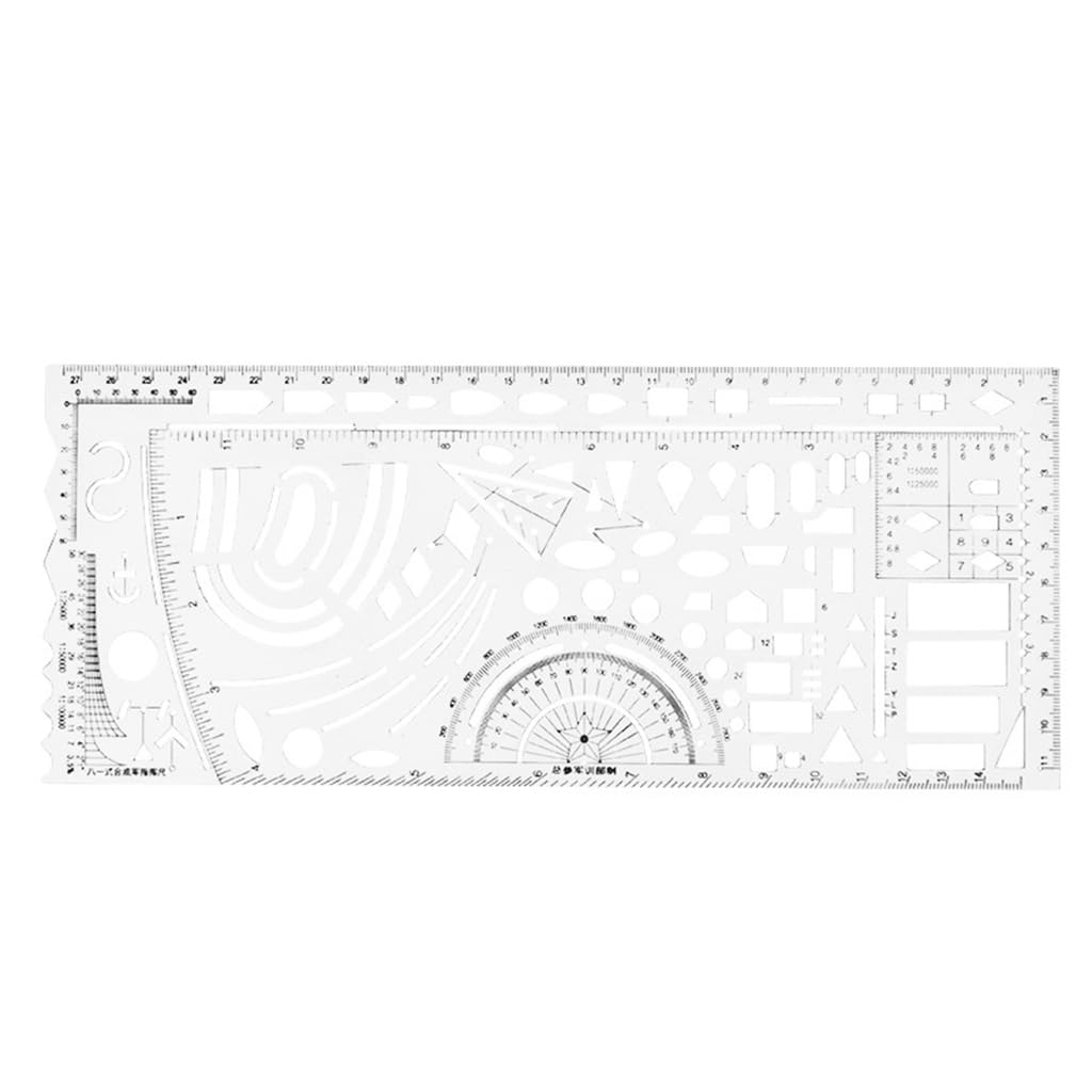 Qsvbeeqj Geometric Ruler Protractors Drawing Template Measuring Tool Measuring Draft Ruler With Small Ruler