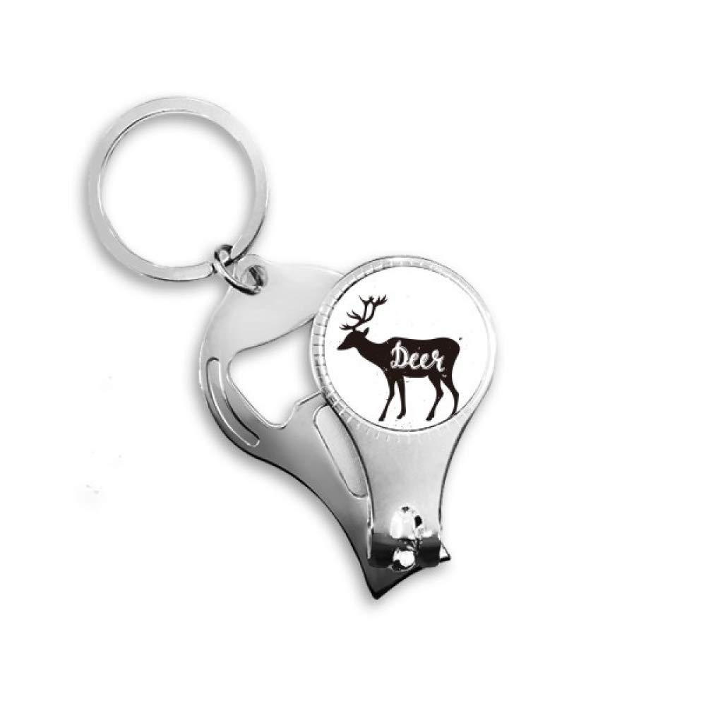 Porte-clés avec décapsuleur cerf noir et blanc idéal pour vos apéritifs entre amis
